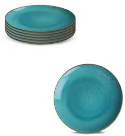 LUBIANA BOSS 6630L Komplet Talerze deserowe 20,5 cm / 6 os / 6 el / morski / porcelana ręcznie malowana