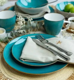 LUBIANA BOSS 6630L Serwis obiadowo - kawowy 40 el / 6 osób / morski / porcelana ręcznie malowana