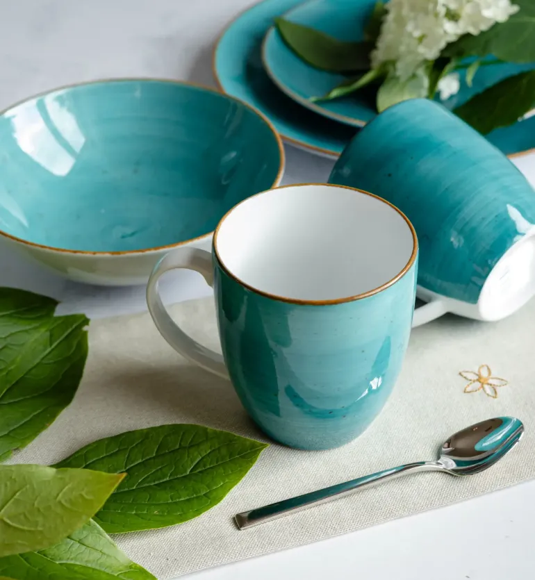 LUBIANA BOSS 6630L Serwis obiadowy 48 el / 12 osób / morski / porcelana ręcznie malowana