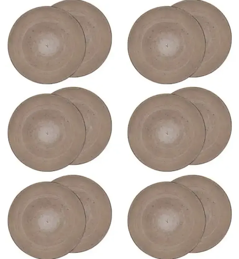 LUBIANA BOSS 6630T Komplet Talerze obiadowe 27 cm / 12 os / 12 el / brązowy / porcelana ręcznie malowana