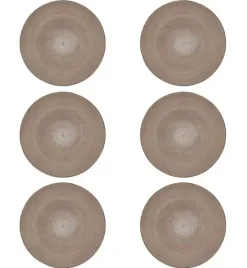 LUBIANA BOSS 6630T Komplet Talerze obiadowe 27 cm / 6 os / 6 el / brązowy / porcelana ręcznie malowana