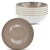 LUBIANA BOSS 6630T Komplet Talerze głębokie 18 cm / 6 os / 6 el / brązowy / porcelana ręcznie malowana