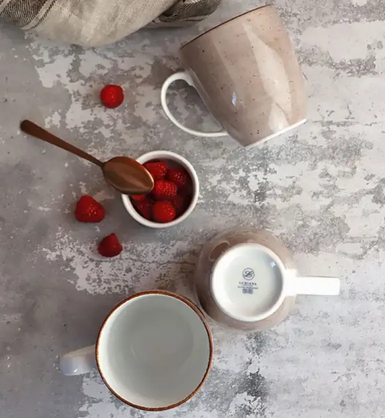 LUBIANA BOSS 6630T Kubek 380 ml 12 os / 12 el / brązowy / porcelana ręcznie malowana
