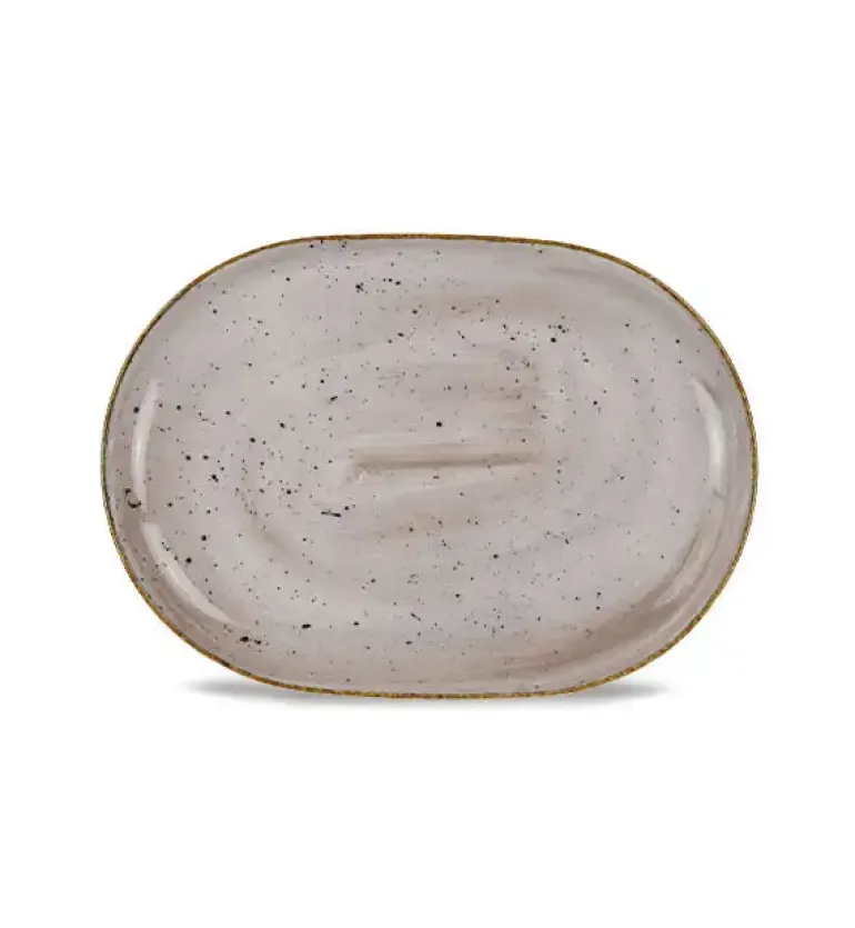 LUBIANA BOSS 6630T Półmis 28 cm / brązowy / porcelana ręcznie malowana