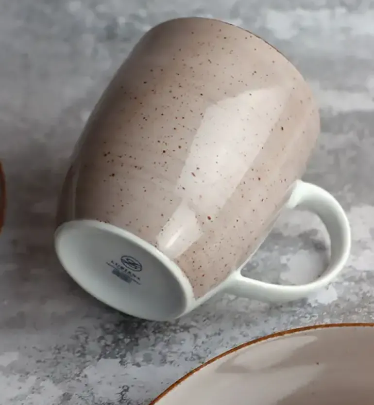 LUBIANA BOSS 6630T Serwis obiadowo - kawowy 40 el / 6 osób / brązowy / porcelana ręcznie malowana