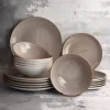 LUBIANA BOSS 6630T Serwis obiadowy 18 el / 6 osób / brązowy / porcelana ręcznie malowana
