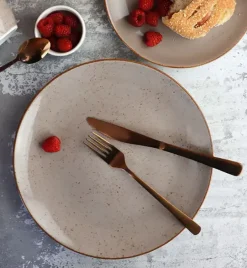LUBIANA BOSS 6630T Serwis obiadowy 24 el / 6 osób / brązowy / porcelana ręcznie malowana