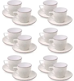 LUBIANA BOSS 6630U Komplet Filiżanka 350 ml + spodek / 12 os / 24 el / budyniowy / porcelana ręcznie malowana
