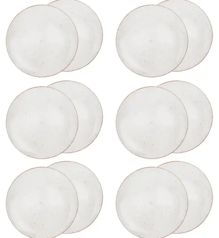 LUBIANA BOSS 6630U Komplet Talerze obiadowe 27 cm / 12 os / 12 el / budyniowy / porcelana ręcznie malowana