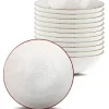 LUBIANA BOSS 6630U Komplet Talerze głębokie 18 cm / 12 os / 12 el / budyniowy / porcelana ręcznie malowana