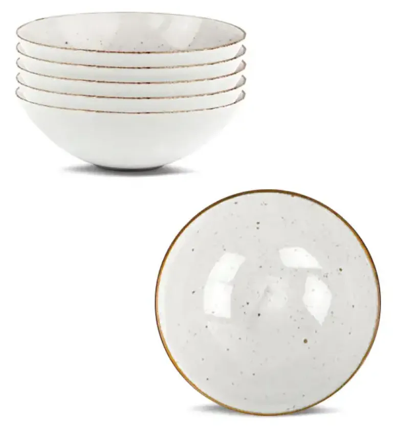 LUBIANA BOSS 6630U 6 x Salaterka 15 cm / budyniowy / porcelana ręcznie malowana