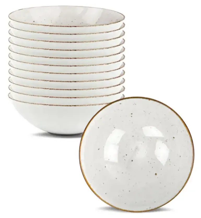 LUBIANA BOSS 6630U 12 x Salaterka 15 cm / budyniowy / porcelana ręcznie malowana