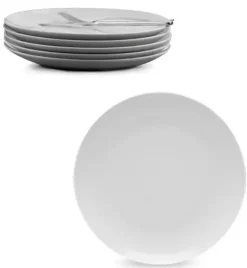 LUBIANA BOSS 6x Talerz obiadowy 24 cm | biała porcelana