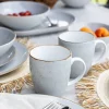 LUBIANA BOSS 6630Z Komplet kubków 380 ml / 12 os / 12 el / szary / porcelana ręcznie malowana