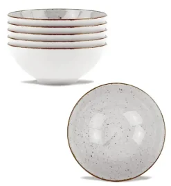 LUBIANA BOSS 6630Z Komplet salaterek 15 cm / 6 os / 6 el / szara / porcelana ręcznie malowana