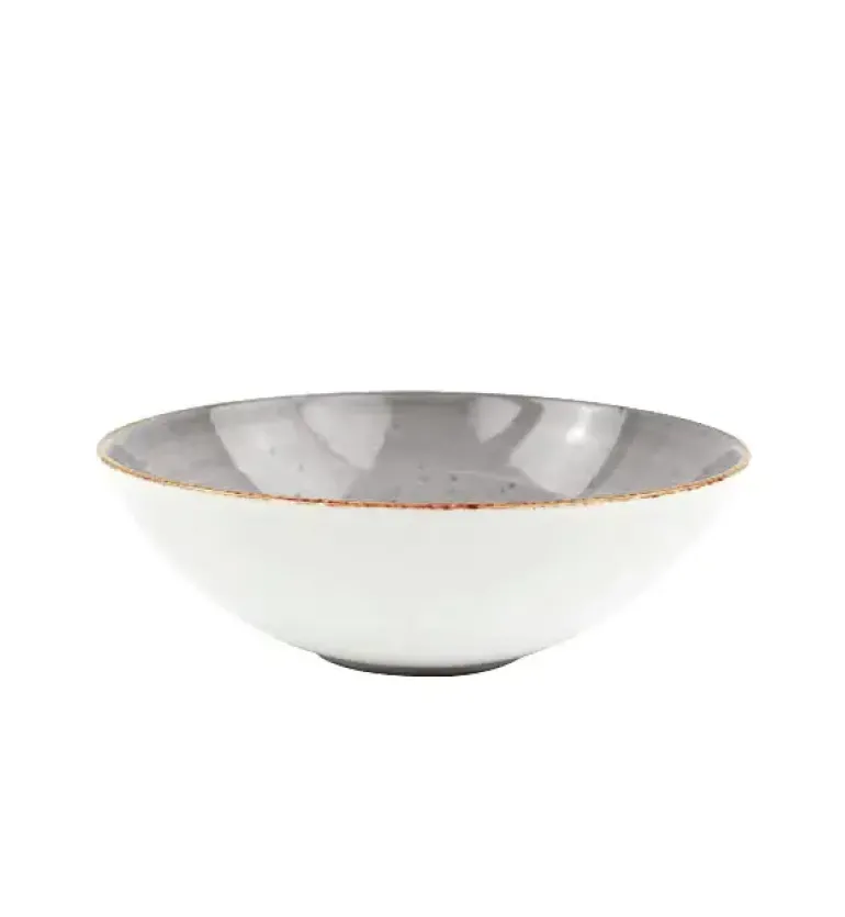 LUBIANA BOSS 6630Z Komplet talerzy głębokich 18 cm / 12 el / 12 os / szary / porcelana ręcznie malowana