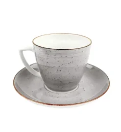 LUBIANA BOSS 6630Z Serwis obiadowo - kawowy 30 el / 6 osób / szary / porcelana ręcznie malowana