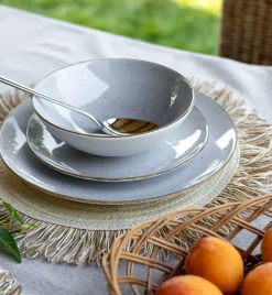 LUBIANA BOSS 6630Z Serwis obiadowo - kawowy 30 el / 6 osób / szary / porcelana ręcznie malowana