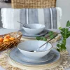 LUBIANA BOSS 6630Z Serwis obiadowy 76 el / 18 osób / szary / porcelana ręcznie malowana