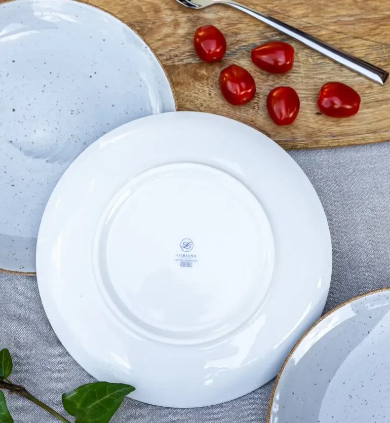LUBIANA BOSS 6630Z Serwis obiadowy 76 el / 18 osób / szary / porcelana ręcznie malowana