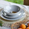 LUBIANA BOSS 6630Z Serwis obiadowy 48 el / 12 osób / szary / porcelana ręcznie malowana