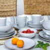 LUBIANA BOSS 6630Z Serwis obiadowo - kawowy 112 el / 18 osób / szary / porcelana ręcznie malowana