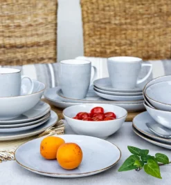 LUBIANA BOSS 6630Z Serwis obiadowo - kawowy 40 el / 6 osób / szary / porcelana ręcznie malowana