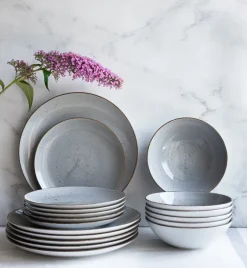 LUBIANA BOSS 6630Z Zestaw 6 talerzy deserowych 20,5 cm / szary / porcelana ręcznie malowana