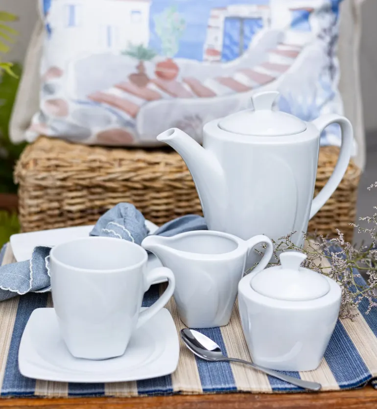 LUBIANA CELEBRATION Komplet Mlecznik 200 ml + cukiernica 200 ml z pokrywką / 3 el / porcelana