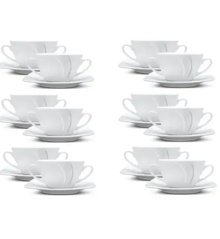 LUBIANA CELEBRATION Komplet 12 Bulionówek 300 ml + spodki 16,5 cm / 24 el / 12 os
