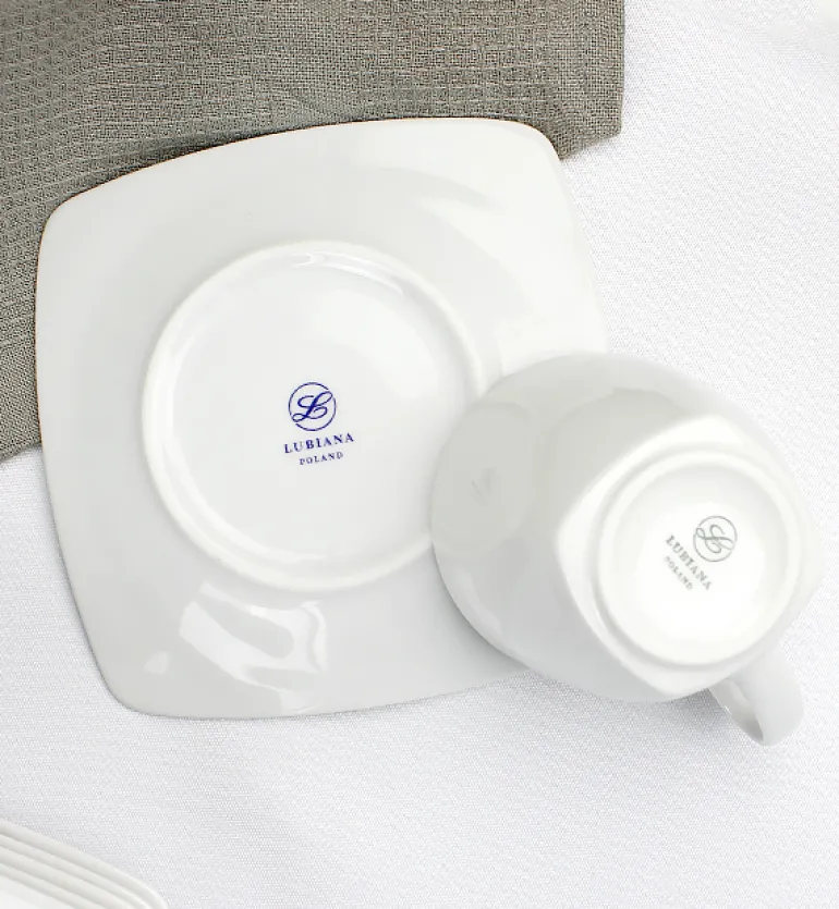 LUBIANA CELEBRATION Komplet 12 Filiżanek 200 ml + spodki / 24 el / 12 os / porcelana