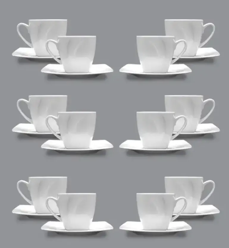 LUBIANA CELEBRATION Komplet 12 Filiżanek 200 ml + spodki / 24 el / 12 os / porcelana