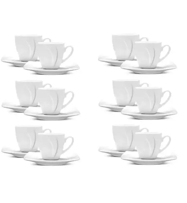 LUBIANA CELEBRATION Komplet 12 Filiżanek 200 ml + spodki / 24 el / 12 os / porcelana