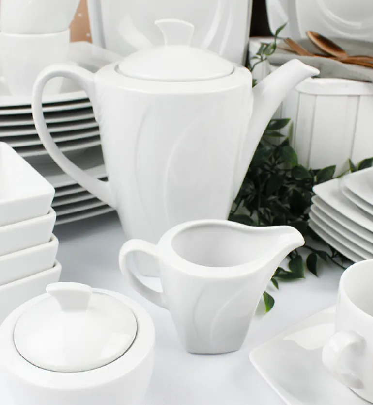 LUBIANA CELEBRATION Komplet naczyń 1/4 | waza, imbryk, półmis, sosjerka | porcelana