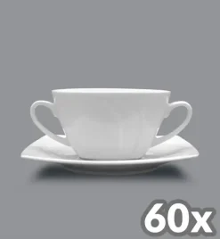 LUBIANA CELEBRATION 60 x Bulionówka 300 ml + spodek 16,5 cm