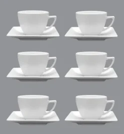 LUBIANA CLASSIC Komplet 6 Filiżanek 280 ml + spodki 15 cm / 12 el / 6 os
