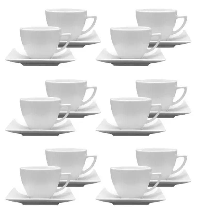 LUBIANA CLASSIC Komplet 12 Filiżanek 280 ml + spodki 15 cm / 24 el / 12 os