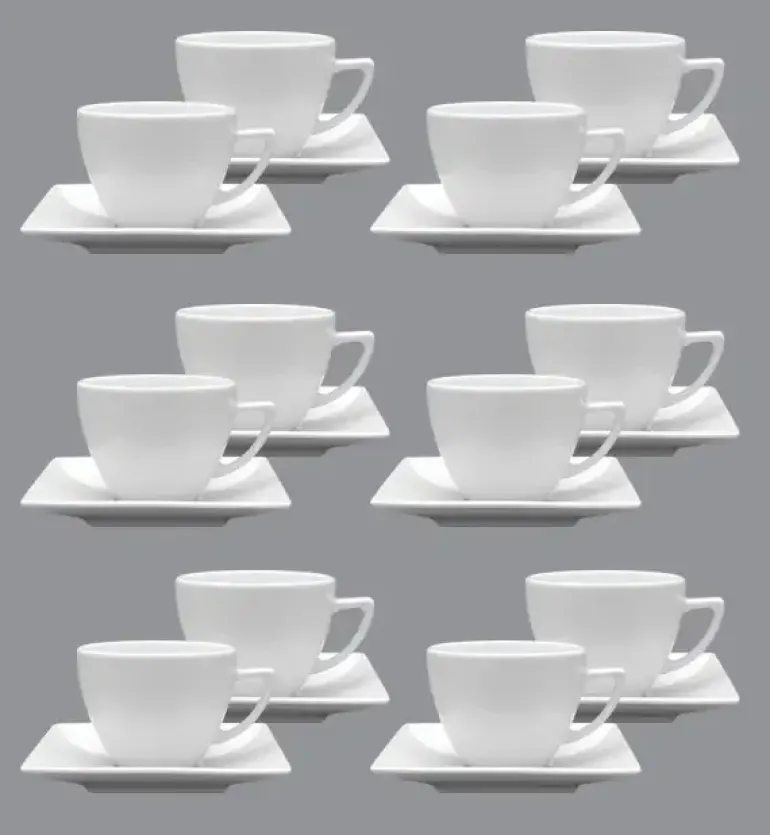LUBIANA CLASSIC Komplet 12 Filiżanek 280 ml + spodki 15 cm / 24 el / 12 os