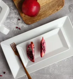 LUBIANA CLASSIC Serwis obiadowy 12 osób / 72 elementy | porcelana biała kwadrat