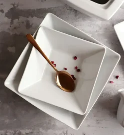 LUBIANA CLASSIC Serwis obiadowy 12 osób / 72 elementy | porcelana biała kwadrat