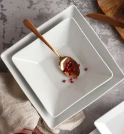 LUBIANA CLASSIC Serwis obiadowo-kawowy 18 os / 108 el | biala porcelana kwadrat