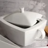 LUBIANA CLASSIC Serwis obiadowy 18 osób / 60 elementów | porcelana biała kwadrat