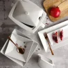 LUBIANA CLASSIC Serwis obiadowo-kawowy 18 os / 96 el | biała porcelana kwadrat