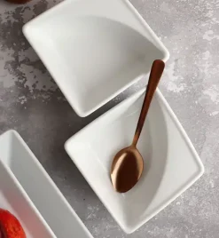 LUBIANA CLASSIC Serwis obiadowy 12 osób / 44 elementy | biała porcelana kwadrat