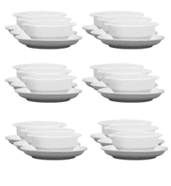 LUBIANA CORONA 0612 Bulionówka 300 ml + spodek 14,5 cm x 18 sztuk | biała porcelana