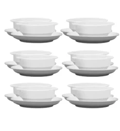 LUBIANA CORONA 0612 Bulionówka 300 ml + spodek 14,5 cm x 12 sztuk | biała porcelana