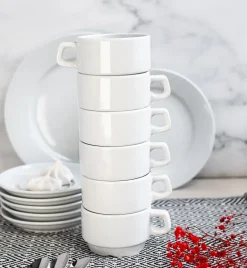 LUBIANA CORONA 0601 Filiżanka niska 200 ml ze spodkiem 14,5 cm x 60 sztuk | biała porcelana