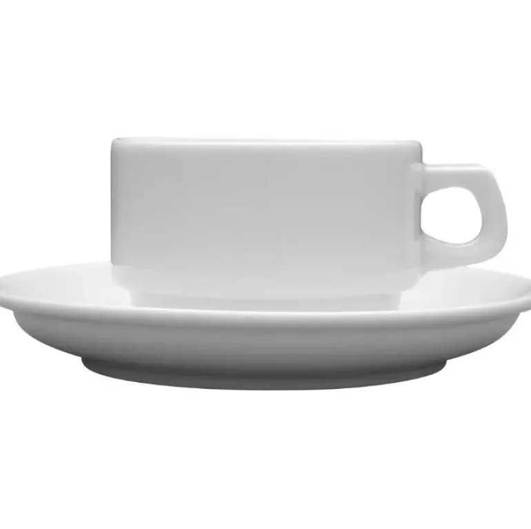LUBIANA CORONA 0601 Filiżanka niska 200 ml ze spodkiem 14,5 cm x 60 sztuk | biała porcelana