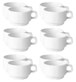 LUBIANA CORONA 0601 Filiżanka niska 200 ml bez spodka x 12 sztuk | porcelana