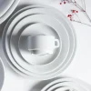 LUBIANA CORONA 0601 Filiżanka niska 200 ml ze spodkiem 14,5 cm | biała porcelana